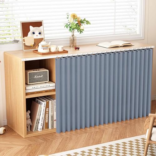 YWQJL Schrank Vorhänge Vorhang Für Regale Selbstklebend Abdunkelnde Vorhänge Schrankvorhang Raumteiler Vorhang Mit Schienen Wasserdicht Vorhang Küchenschrank(#3,W120xH80cm) von YWQJL