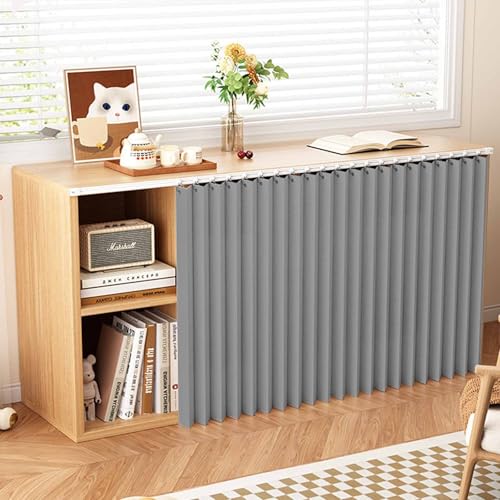 YWQJL Schrank Vorhänge Vorhang Für Regale Selbstklebend Abdunkelnde Vorhänge Schrankvorhang Raumteiler Vorhang Mit Schienen Wasserdicht Vorhang Küchenschrank(#4,W160xH100cm) von YWQJL