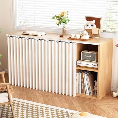 YWQJL Schrank Vorhang Mit Schiene Schrankvorhang Staubdichter Vorhang Für Regal Selbstklebend Vorhang Küchenschrank Verdunklungsvorhänge Türvorhang Schrankvorhänge(#1,W60xH50cm) von YWQJL