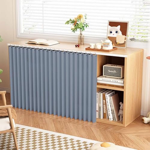 YWQJL Schrank Vorhang Mit Schiene Schrankvorhang Staubdichter Vorhang Für Regal Selbstklebend Vorhang Küchenschrank Verdunklungsvorhänge Türvorhang Schrankvorhänge(#3,W160xH50cm) von YWQJL