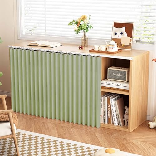 YWQJL Schrank Vorhang Mit Schiene Schrankvorhang Staubdichter Vorhang Für Regal Selbstklebend Vorhang Küchenschrank Verdunklungsvorhänge Türvorhang Schrankvorhänge(#3,W180xH100cm) von YWQJL