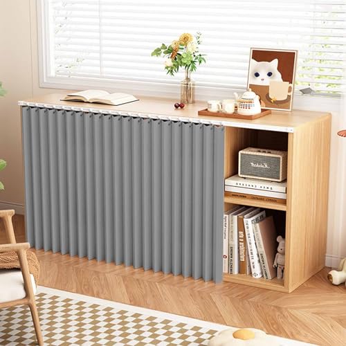 YWQJL Schrank Vorhang Mit Schiene Schrankvorhang Staubdichter Vorhang Für Regal Selbstklebend Vorhang Küchenschrank Verdunklungsvorhänge Türvorhang Schrankvorhänge(#4,W60xH50cm) von YWQJL