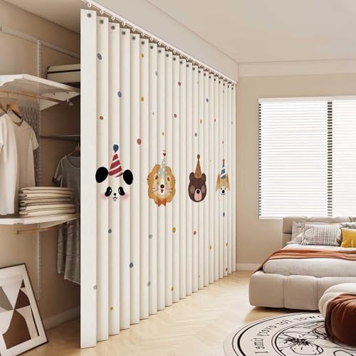 YWQJL Schrank Vorhang Schrankvorhang Zum Schieben Mit Gleitschienen Vorhang Küchenschrank Staubdichter Verdunklungsvorhänge Vorhang Für Schrank Schrankvorhänge(#2,W150cmxH180cm) von YWQJL