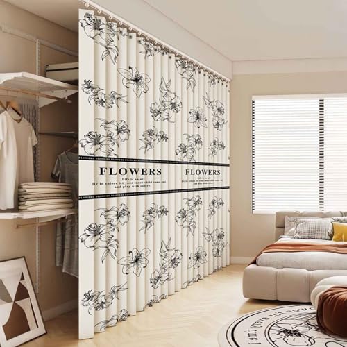 YWQJL Schrank Vorhang Schrankvorhang Zum Schieben Mit Gleitschienen Vorhang Küchenschrank Staubdichter Verdunklungsvorhänge Vorhang Für Schrank Schrankvorhänge(#3,W100cmxH180cm) von YWQJL