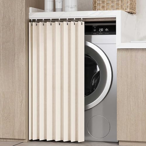 YWQJL Schrank Vorhang Selbstklebend Vorhang Für Regal Schrankvorhang Zum Schieben Vorhang Küchenschrank Regal Vorhang Mit Schiene Wasserdicht Schrankvorhänge(#1,75x100cm) von YWQJL