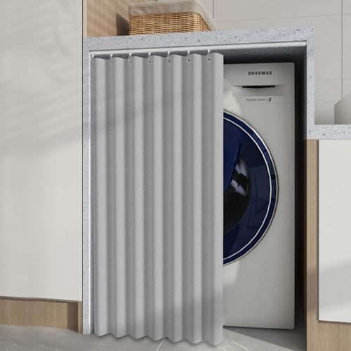 YWQJL Schrank Vorhang Selbstklebend Vorhang Für Regal Schrankvorhang Zum Schieben Vorhang Küchenschrank Regal Vorhang Mit Schiene Wasserdicht Schrankvorhänge(#4,80x100cm) von YWQJL