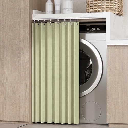 YWQJL Schrank Vorhang Selbstklebend Vorhang Für Regal Schrankvorhang Zum Schieben Vorhang Küchenschrank Regal Vorhang Mit Schiene Wasserdicht Schrankvorhänge(#5,70x100cm) von YWQJL