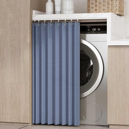 YWQJL Schrank Vorhang Selbstklebend Vorhang Für Regal Schrankvorhang Zum Schieben Vorhang Küchenschrank Regal Vorhang Mit Schiene Wasserdicht Schrankvorhänge(#6,80x100cm) von YWQJL
