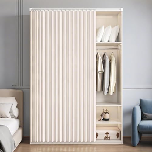 YWQJL Schrank Vorhang Staubdichter Vorhang Für Schrank Türvorhang Schrankvorhang Schränke Sichtschutzvorhang Mit Gleitschienen Schrankvorhänge Regal Vorhang(#1,W300xH200cm) von YWQJL