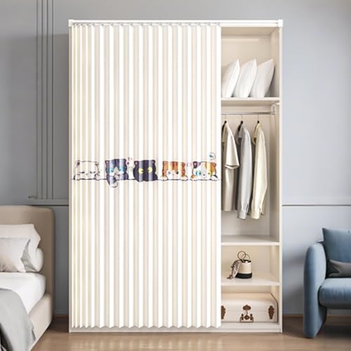 YWQJL Schrank Vorhang Staubdichter Vorhang Für Schrank Türvorhang Schrankvorhang Schränke Sichtschutzvorhang Mit Gleitschienen Schrankvorhänge Regal Vorhang(#10,W180xH220cm) von YWQJL