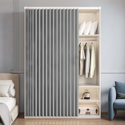 YWQJL Schrank Vorhang Staubdichter Vorhang Für Schrank Türvorhang Schrankvorhang Schränke Sichtschutzvorhang Mit Gleitschienen Schrankvorhänge Regal Vorhang(#2,W300xH200cm) von YWQJL
