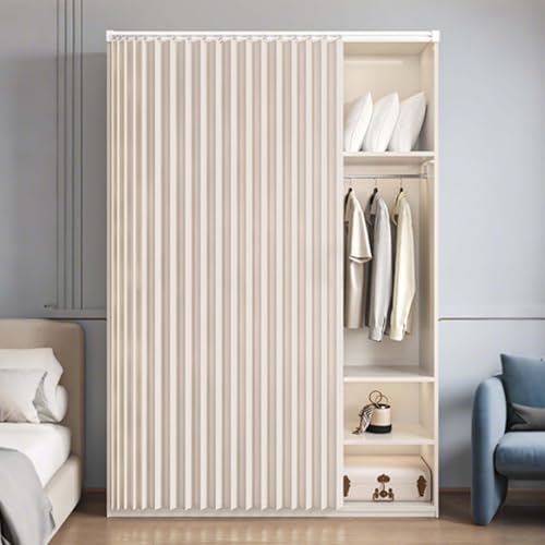 YWQJL Schrank Vorhang Staubdichter Vorhang Für Schrank Türvorhang Schrankvorhang Schränke Sichtschutzvorhang Mit Gleitschienen Schrankvorhänge Regal Vorhang(#6,W300xH200cm) von YWQJL