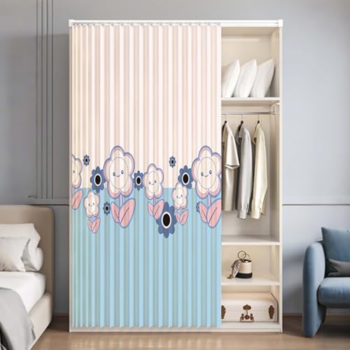 YWQJL Schrank Vorhang Staubdichter Vorhang Für Schrank Türvorhang Schrankvorhang Schränke Sichtschutzvorhang Mit Gleitschienen Schrankvorhänge Regal Vorhang(#8,W240xH180cm) von YWQJL