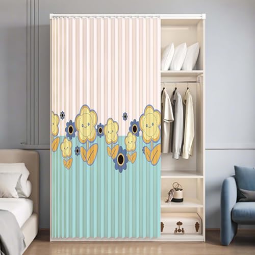 YWQJL Schrank Vorhang Staubdichter Vorhang Für Schrank Türvorhang Schrankvorhang Schränke Sichtschutzvorhang Mit Gleitschienen Schrankvorhänge Regal Vorhang(#9,W300xH180cm) von YWQJL