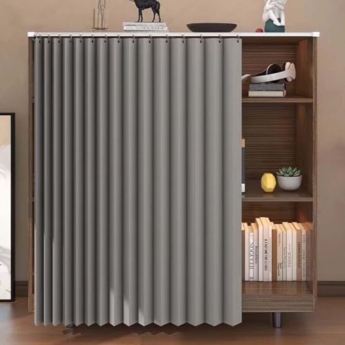 YWQJL Schrank Vorhang Vorhang Für Offenes Regal Selbstklebend Schrankvorhang Verdunklungsvorhänge Vorhang Küchenschrank Vorhang Mit Schiene Vorhang Für Schrank(#2,W70xH90) von YWQJL