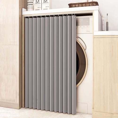 YWQJL Schrank Vorhang Vorhang Für Regale Schrankvorhang Vorhang Für Regal Vorhang Küchenschrank Vorhang Für Schrank Wasserdicht Schrankvorhänge Vorhang Mit Schiene(#2,W80/H130cm) von YWQJL