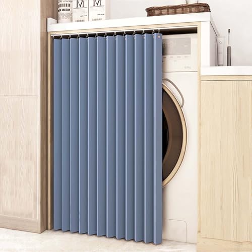 YWQJL Schrank Vorhang Vorhang Für Regale Schrankvorhang Vorhang Für Regal Vorhang Küchenschrank Vorhang Für Schrank Wasserdicht Schrankvorhänge Vorhang Mit Schiene(#4,W80/H100cm) von YWQJL