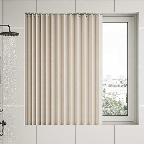 YWQJL Schrank Vorhang Vorhang Mit Schiene Schrankvorhang Staubdichter Vorhang Für Offenes Regal Verdunklungsvorhänge Badezimmer Gardinen Vorhang Küchenschrank(#1,W150xH180cm) von YWQJL