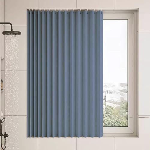 YWQJL Schrank Vorhang Vorhang Mit Schiene Schrankvorhang Staubdichter Vorhang Für Offenes Regal Verdunklungsvorhänge Badezimmer Gardinen Vorhang Küchenschrank(#2,W100xH100cm) von YWQJL