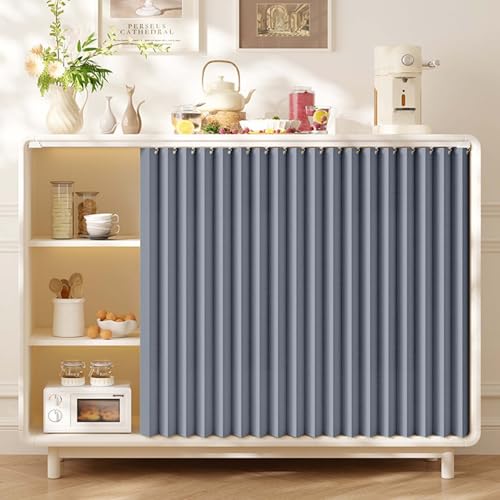 YWQJL Schrank Vorhang Vorhang Mit Schiene Vorhang Für Regale Selbstklebend Privatsphäre Schrankvorhang Vorhang Küchenschrank Vorhang Für Schrank Wasserdicht(#7,W105xH60cm) von YWQJL