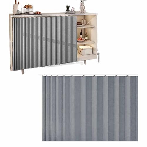 YWQJL Schrankvorhänge Für Küche, Kleiderschrank, Badezimmer, Staubdichter Vorhang Für Regale, Wandpaneele, Regal Vorhang, Coffee Shop Vorhang, Schrank Schatten Vorhang(2,[W30-50] H60cm) von YWQJL