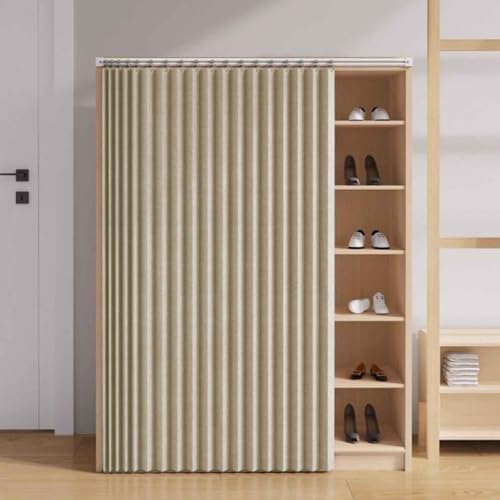 YWQJL Schrankvorhänge Für Küche, Kleiderschrank, Badezimmer, Staubdichter Vorhang Für Regale, Wandpaneele, Regal Vorhang, Coffee Shop Vorhang, Schrank Schatten Vorhang(2,W*H/280 * 220cm) von YWQJL