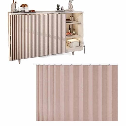 YWQJL Schrankvorhänge Für Küche, Kleiderschrank, Badezimmer, Staubdichter Vorhang Für Regale, Wandpaneele, Regal Vorhang, Coffee Shop Vorhang, Schrank Schatten Vorhang(4,[W90-100] H60cm) von YWQJL