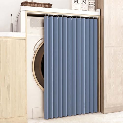 YWQJL Schrankvorhänge Küche Schrank Vorhang Selbstklebend Mit Schiene Vorhang Küchenschrank Schrankvorhang Dustproof Wasserdicht Vorhang Für Regal Tür Vorhang(#4,W100/H100cm) von YWQJL