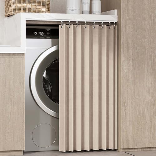 YWQJL Schrankvorhänge Küche Zum Schieben Dustproof Vorhang Für Regal Schrank Vorhang Selbstklebend Mit Schiene Vorhang Küchenschrank Wasserdicht Schrankvorhang(#3,75x100cm) von YWQJL