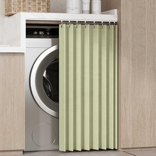 YWQJL Schrankvorhänge Küche Zum Schieben Dustproof Vorhang Für Regal Schrank Vorhang Selbstklebend Mit Schiene Vorhang Küchenschrank Wasserdicht Schrankvorhang(#6,75x100cm) von YWQJL