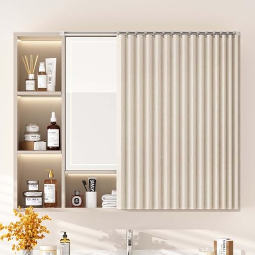 YWQJL Schrankvorhänge Küche Zum Schieben Verdunkelungsvorhang Schrank Vorhang Mit Schiene Staubdichter Vorhang Für Regal Selbstklebend Schrankvorhang Wasserdicht(#1,W35cmxH65cm) von YWQJL