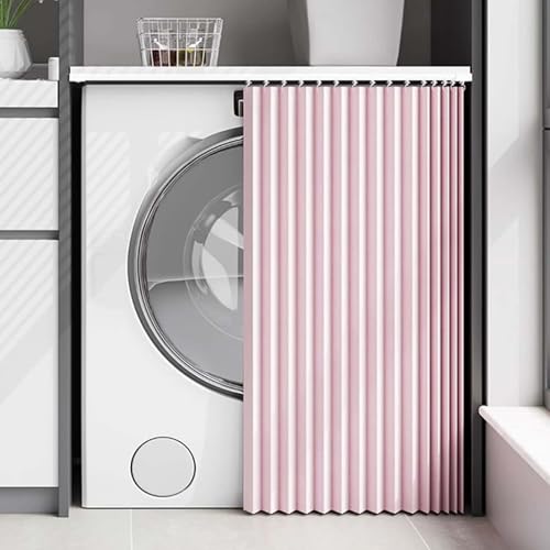 YWQJL Schrankvorhänge Küche Zum Schieben Vorhang Für Regal Mit Gleitschienen Schrank Vorhang Faltbarer Unsichtbarer Schrankvorhang Vorhang Küchenschrank(#5,W100xH130cm) von YWQJL