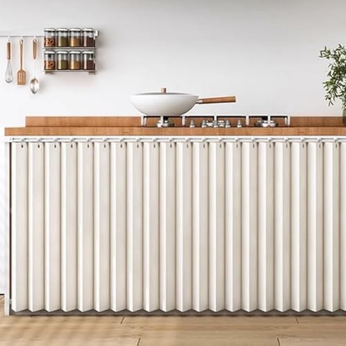 YWQJL Schrankvorhänge Vorhang Für Regal Vorhang Küchenschrank Schrank Vorhang Selbstklebend Schrankvorhang Vorhang Mit Schiene Regal Vorhang Ohne Bohren(#1,100x100cm) von YWQJL