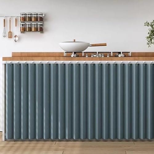 YWQJL Schrankvorhänge Vorhang Für Regal Vorhang Küchenschrank Schrank Vorhang Selbstklebend Schrankvorhang Vorhang Mit Schiene Regal Vorhang Ohne Bohren(#3,120x80cm) von YWQJL