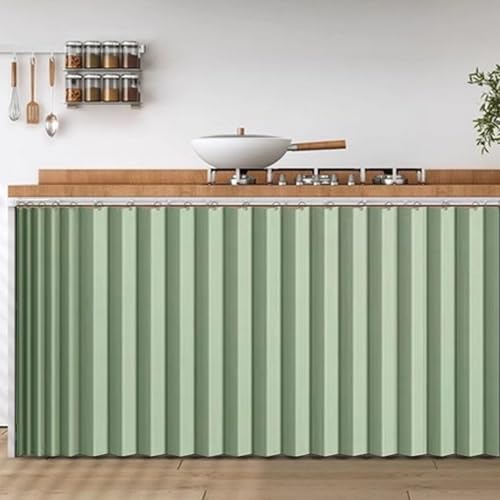 YWQJL Schrankvorhänge Vorhang Für Regal Vorhang Küchenschrank Schrank Vorhang Selbstklebend Schrankvorhang Vorhang Mit Schiene Regal Vorhang Ohne Bohren(#5,180x70cm) von YWQJL