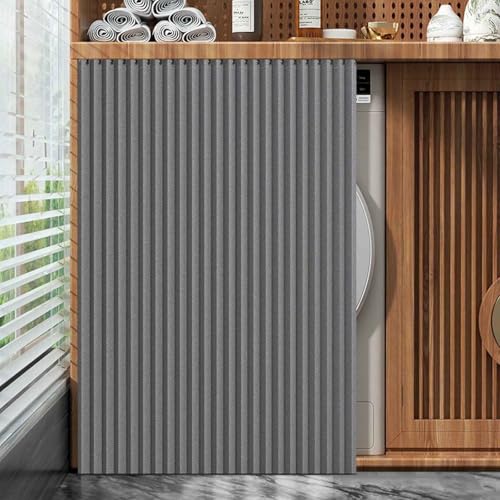 YWQJL Schrankvorhang, Schrank Vorhang mit schiene Staubdichter Vorhang für Regale Schrank Vorhang Zum Schieben Schrank Schatten Vorhan Wasserdicht Schrankvorhänge Küche für Regale(3,W*H/60 * 79cm) von YWQJL