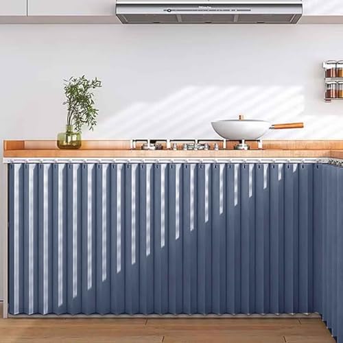 YWQJL Schrankvorhang, Staubdichter Vorhang für Regale Schrank Vorhang Zum Schieben Schrank Schatten Vorhan Wasserdicht Schrankvorhänge Küche für Regale(1,H 60cm/70cm Track) von YWQJL