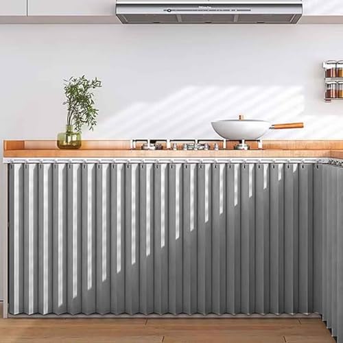 YWQJL Schrankvorhang, Staubdichter Vorhang für Regale Schrank Vorhang Zum Schieben Schrank Schatten Vorhan Wasserdicht Schrankvorhänge Küche für Regale(2,H 90cm/40cm Track) von YWQJL