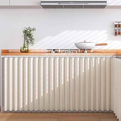 YWQJL Schrankvorhang, Staubdichter Vorhang für Regale Schrank Vorhang Zum Schieben Schrank Schatten Vorhan Wasserdicht Schrankvorhänge Küche für Regale(3,H 60cm/40cm Track) von YWQJL