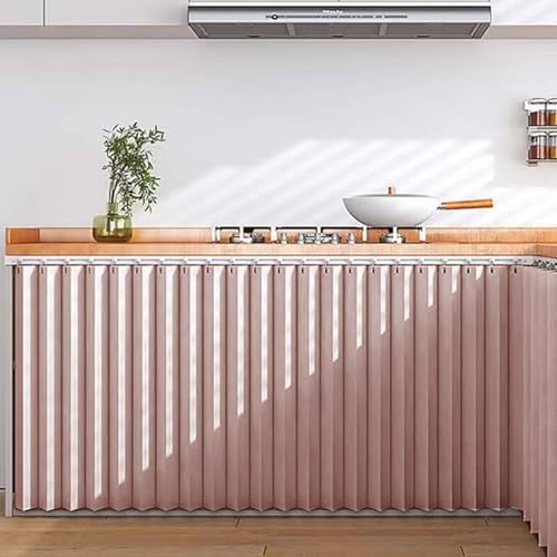 YWQJL Schrankvorhang, Staubdichter Vorhang für Regale Schrank Vorhang Zum Schieben Schrank Schatten Vorhan Wasserdicht Schrankvorhänge Küche für Regale(4,H 100cm/40cm Track) von YWQJL