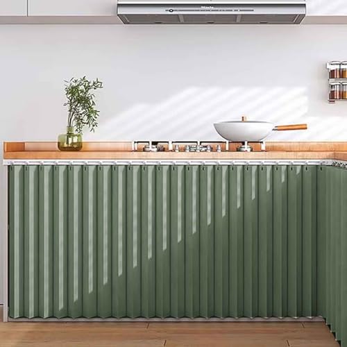 YWQJL Schrankvorhang, Staubdichter Vorhang für Regale Schrank Vorhang Zum Schieben Schrank Schatten Vorhan Wasserdicht Schrankvorhänge Küche für Regale(5,H 100cm/40cm Track) von YWQJL