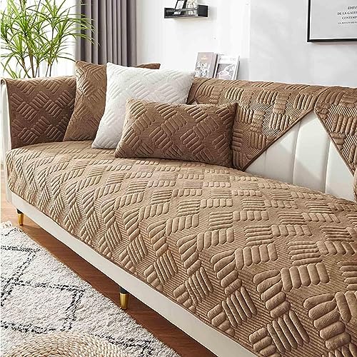 YWQJL Sofa überzug Ecksofa Samt Sofabezug L Form Couch Wurfdecke Eckcouch 3/2 Sitzer Sofaschutz Schonbezug Sofaschoner Sofabezüge rutschfest Hund Katze,#17-70x150cm von YWQJL