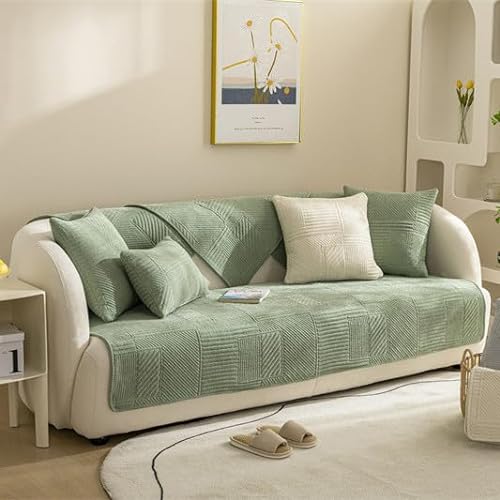 YWQJL Sofabezug 1 2 3 4 Sitzer Sofaschoner rutschfest Couchbezug L Form Waschbarer Dekor Perim Sofa Decken Sofaschutz Katze Hund Decke Doppelseitiger Gesteppter(E,90x160cm) von YWQJL