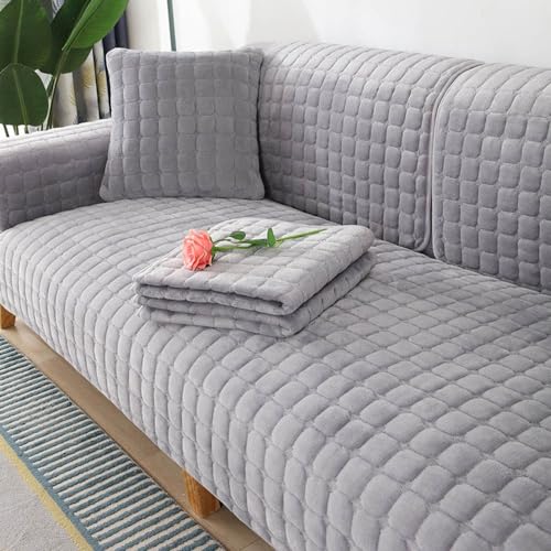 YWQJL Sofabezug 1 2 3 4 Sitzer Sofaschoner rutschfest Couchbezug L Form Waschbarer Dekor Perim Sofa Decken Sofaschutz Katze Hund Decke Doppelseitiger Gesteppter(H,70x150cm) von YWQJL