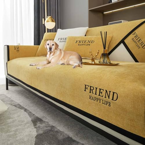 YWQJL Sofabezug Ecksofa Stretch Ohne Armlehne U Form 2 Sitzer 3 Sitzer Sofaschoner rutschfest Sitzfläche I Form Ecksofa Wasserdicht Katze Für Hunde Sofa Überzug(#14,110x160cm) von YWQJL