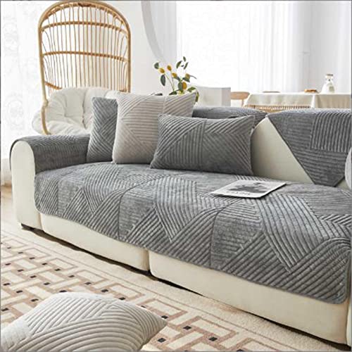 YWQJL Sofaschutz Sofaschoner Samt,Sofabezug Antirutsch Kratzschutz Hund Katze Überwurf Hundedecke Ecksofa Sofa Schutzdecke Schonbezug Sofa Abdeckung Sofaüberwurf Couchhusse,grey-70x120cm von YWQJL