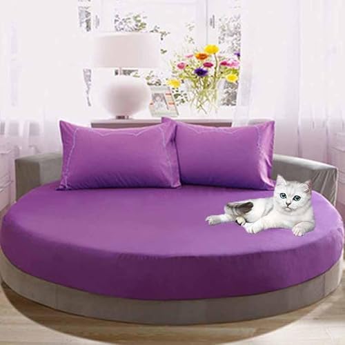 YWQJL Spannbettlaken Rund Matratzenschoner Matratzenauflage Runder Matratzen Topper Spannbettlaken Boxspringbett Atmungsaktiv Mattress Protector(9,Diameter180cm) von YWQJL