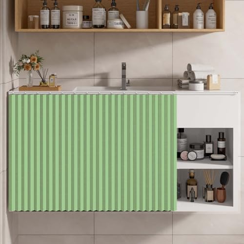 YWQJL Vorhänge Für Schienen Vorhang Für Küchenschrank Schrank Vorhang Selbstklebend Schrankvorhang Staubdichter Wasserdicht Badezimmer Verdunklungsvorhänge(#3,W160xH70cm) von YWQJL