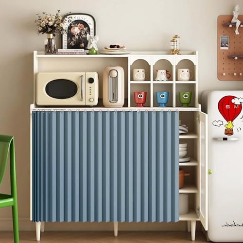 YWQJL Vorhang Für Küchenschrank Schrankvorhang Zum Schieben Schrank Vorhang Mit Schiene Selbstklebend Verdunklungsvorhänge Vorhang Für Offenes Regal(#3,W70xH50cm) von YWQJL