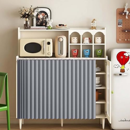 YWQJL Vorhang Für Küchenschrank Schrankvorhang Zum Schieben Schrank Vorhang Mit Schiene Selbstklebend Verdunklungsvorhänge Vorhang Für Offenes Regal(#5,W80xH50cm) von YWQJL
